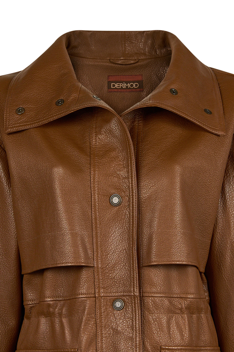 Sienna Woman Brown Oversize Leather Coat