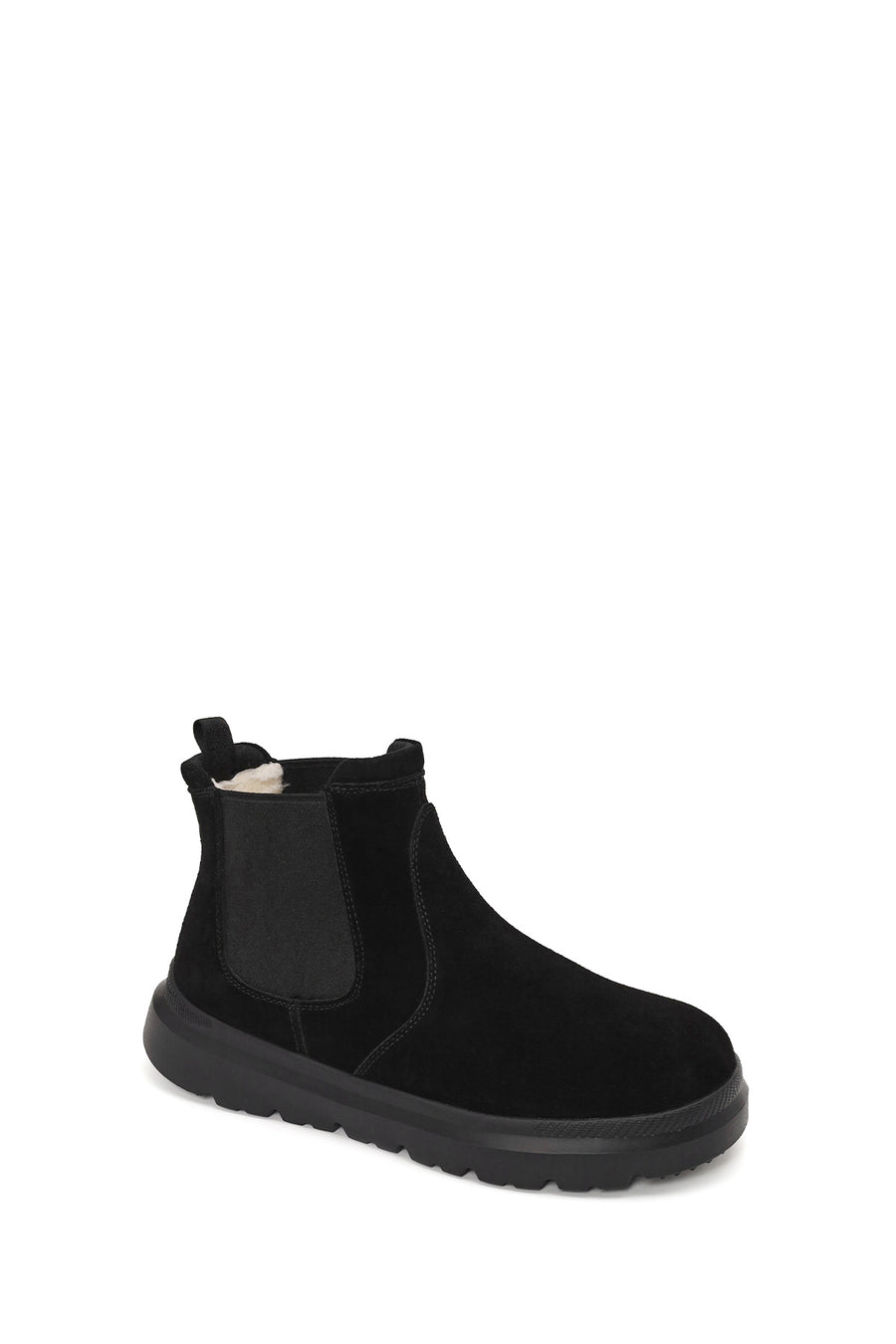 Male Black Thick-Soled Suede Chelsea Boots