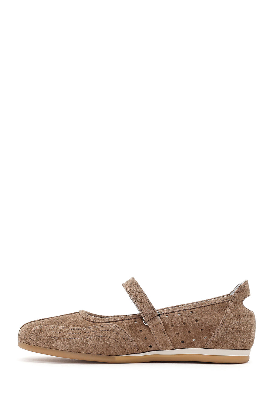 Women's Mink Banded Suede Leather Ballerinas