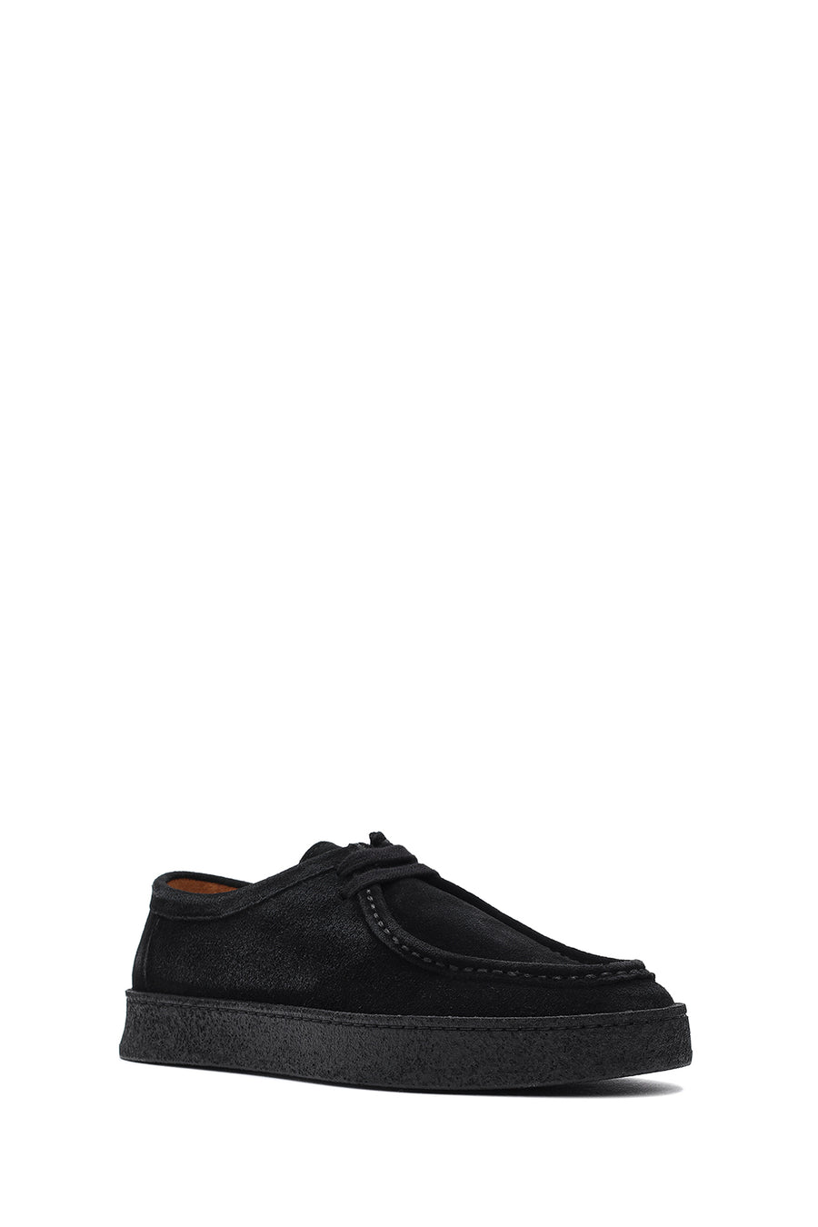 Men's Black Lace-Up Suede Leather Casual Shoes