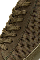 Men's Khaki Leather Suede Sneaker | Derimod