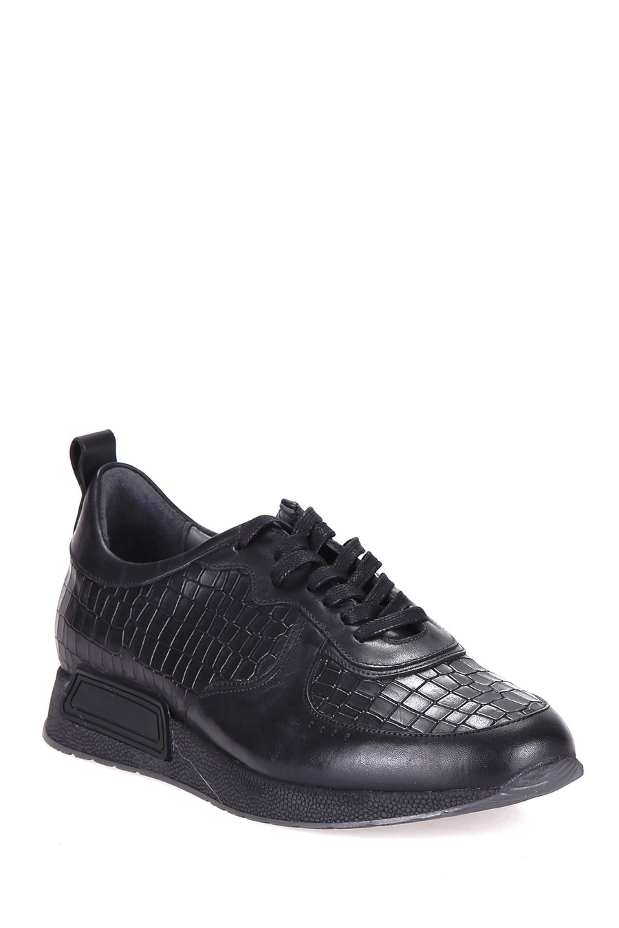 Kroko Desenli Erkek Deri Sneaker