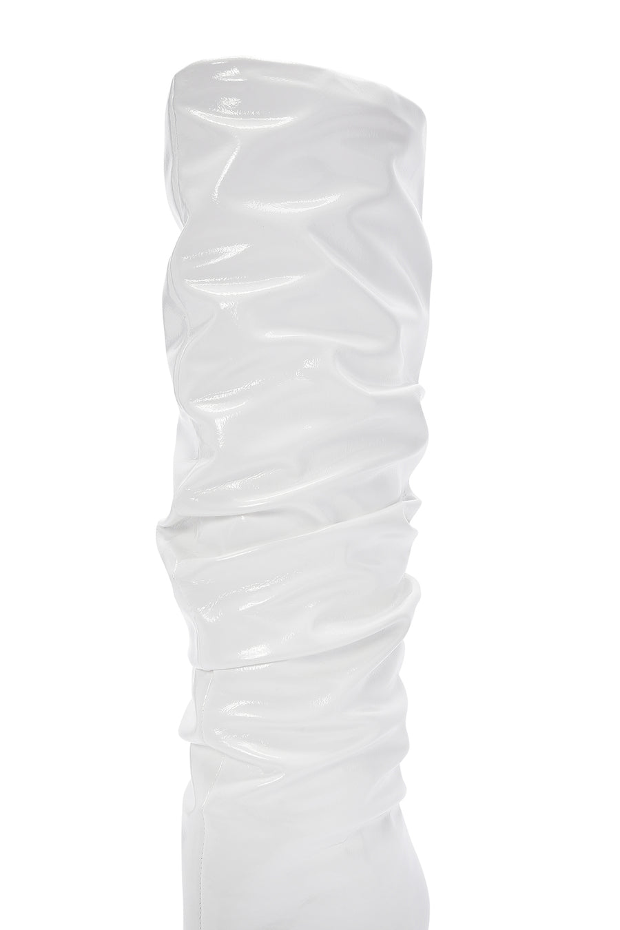 Women's White Thin Heeled Patent Leather Boots
