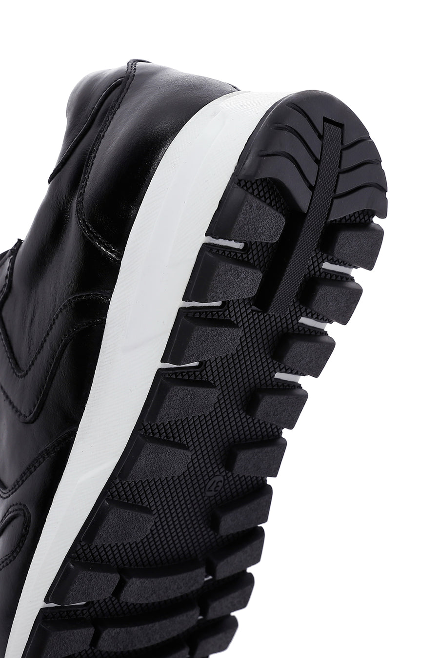 Kadın Siyah Kalın Tabanlı Deri Sneaker