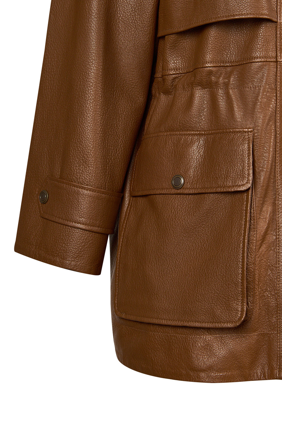 Sienna Woman Brown Oversize Leather Coat