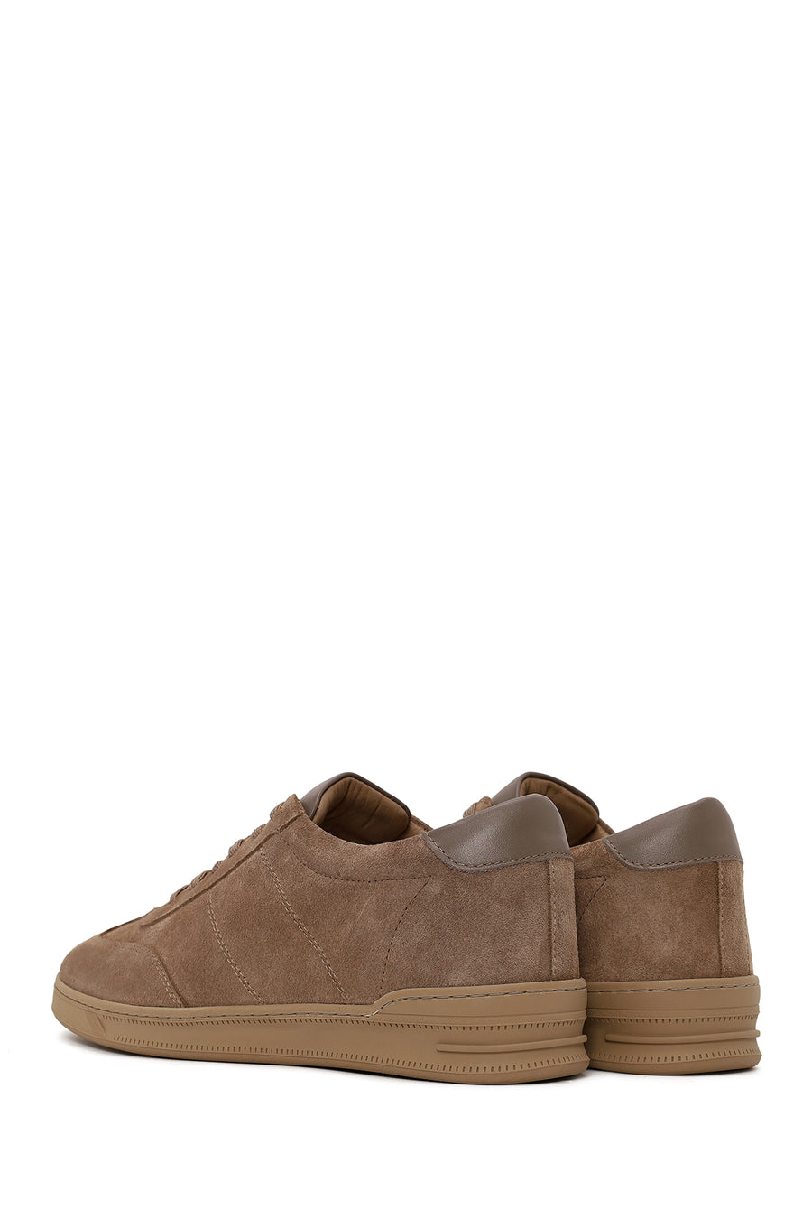 Male Beige Lace-Up Suede Leather Sneaker