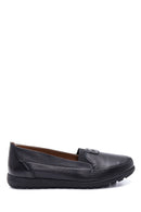 Women's Black Leather Comfort Loafer | Derimod