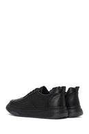 Male Black Lace-Up Thick-Soled Leather Sneaker | Derimod
