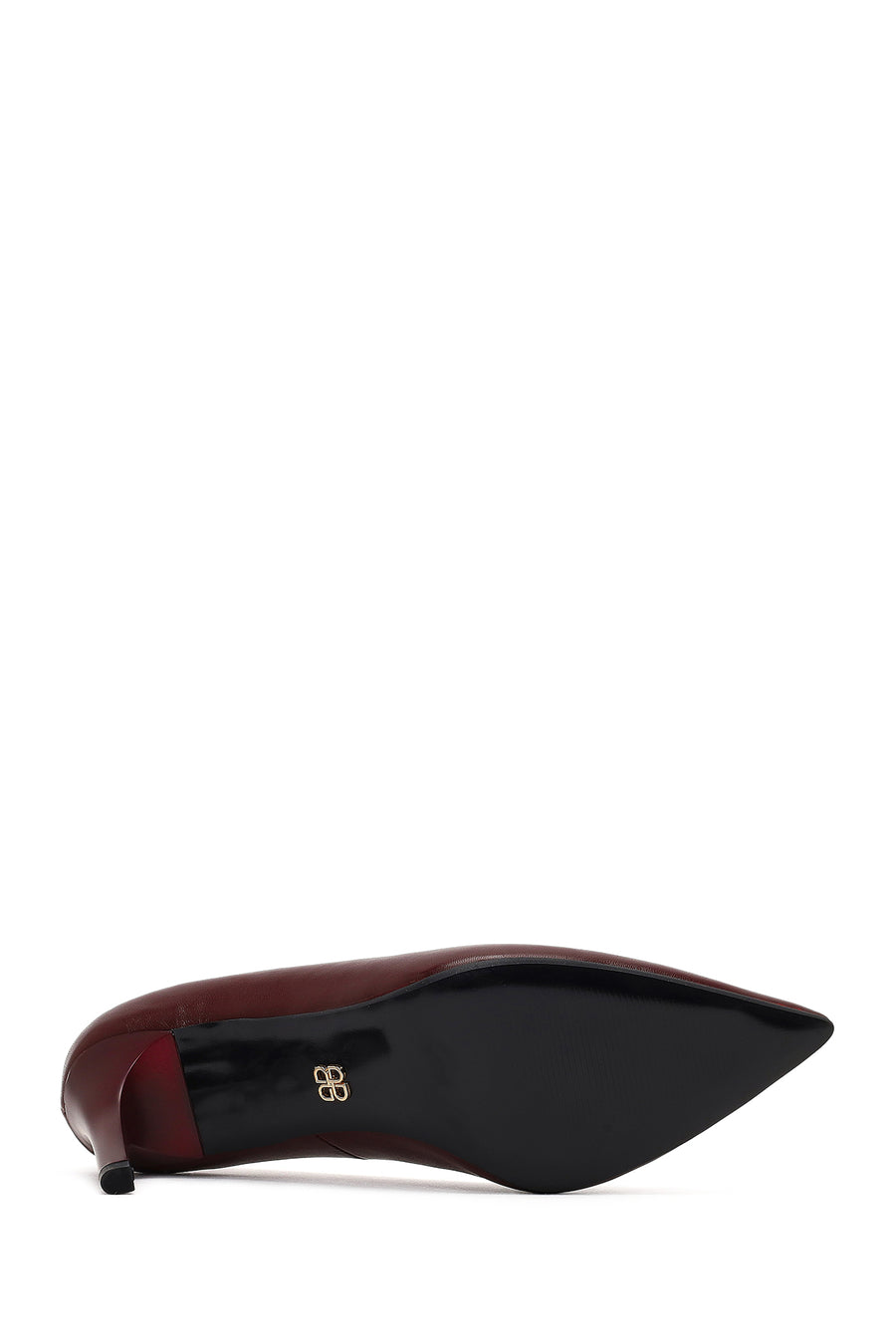 Kadın Bordo İnce Topuklu Deri Stiletto