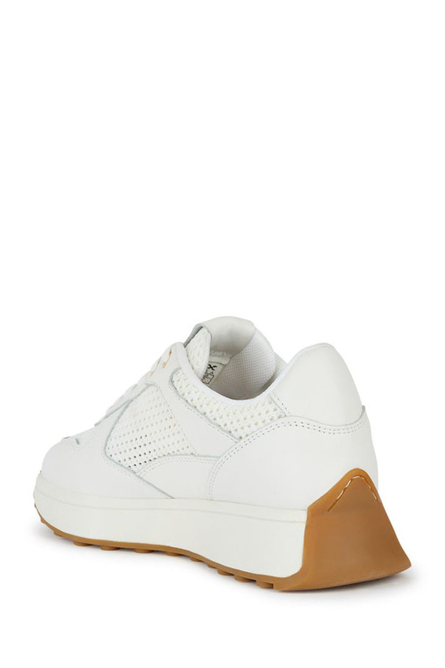 Geox Women's White Amabel Lace-up Leather Sneaker