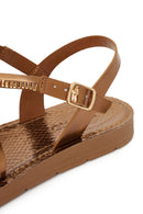 Woman Bronze Ankle Buckle Jeweled Sandal | Derimod