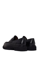 Male Black Thick-Soled Leather Loafer | Derimod