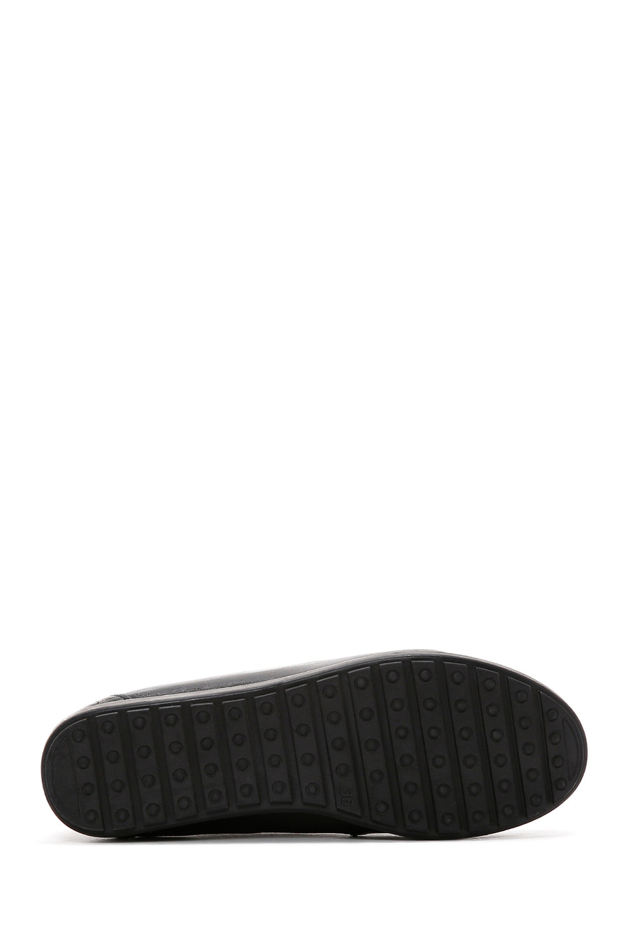 Women's Black Leather Comfort Casual Shoes