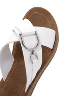 Women's White Flat Slippers | Derimod