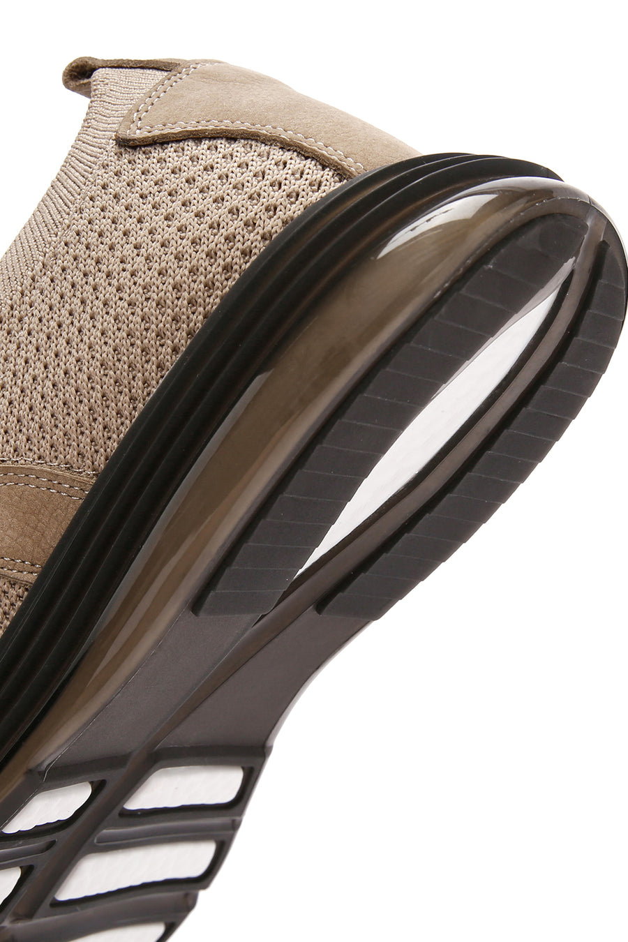 Erkek Vizon Kalın Tabanlı Nubuk Detaylı Bağcıklı Kumaş Sneaker