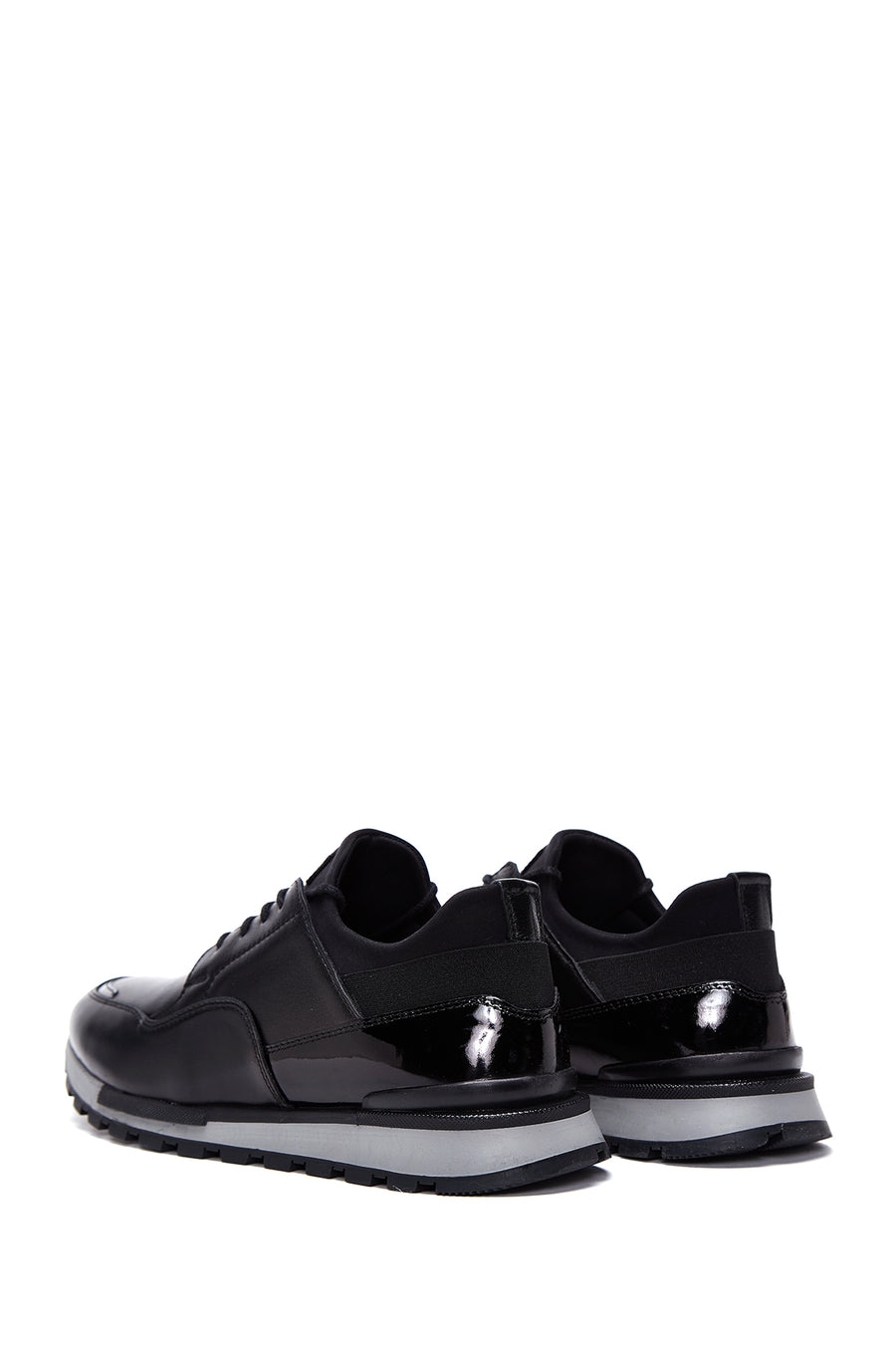 Erkek Siyah Deri Sneaker
