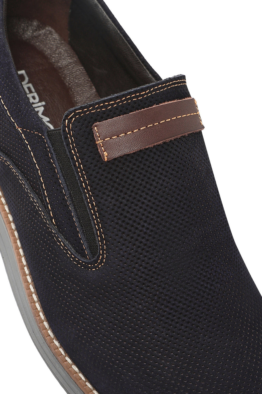 Erkek Lacivert Nubuk Deri Casual Loafer