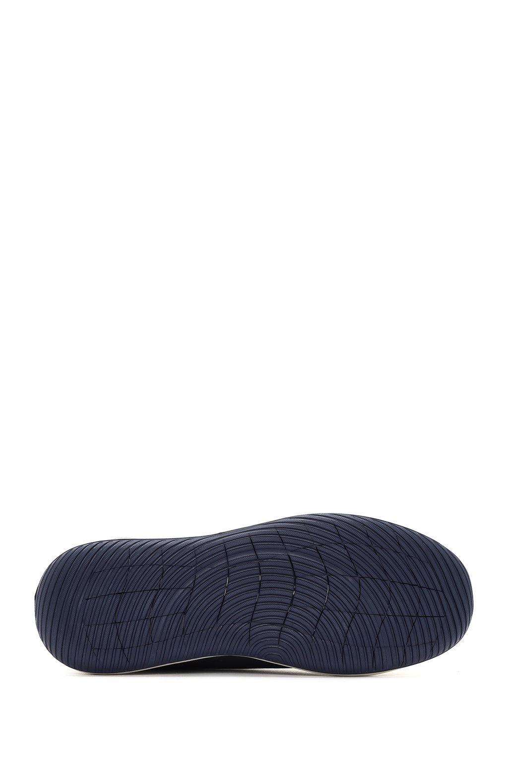 Erkek Lacivert Bağcıklı Deri Sneaker