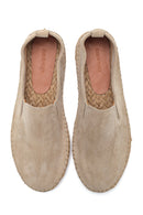 Men's Beige Suede Leather Espadrille | Derimod