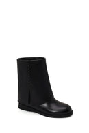 Woman Black Leather Boots | Derimod