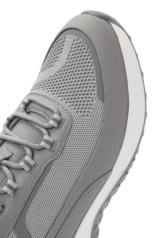 Erkek Gri Bağcıklı Kalın Tabanlı Sneaker