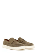 Male Khaki Suede Casual Loafer | Derimod