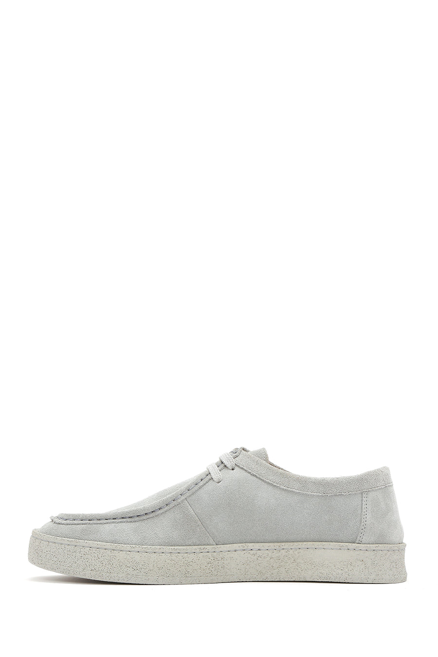 Men's Gray Lace-up Suede Leather Casual Shoes
