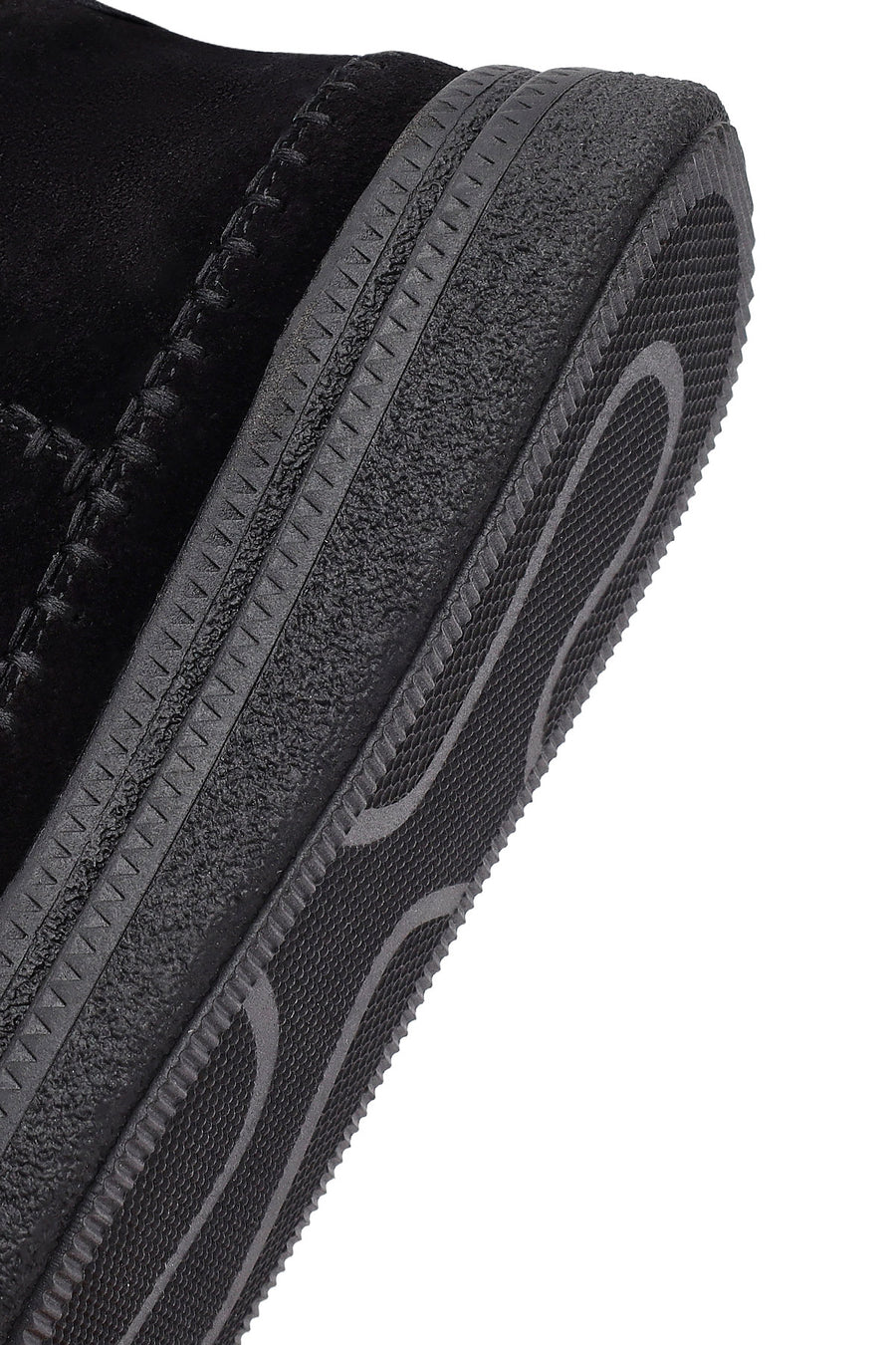 Woman Black Zippered Thick-Soled Suede Leather Teddy Bot