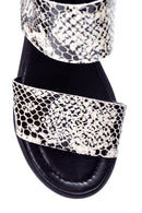 Women's Crocodile Detailed Wedge Heeled Sandals | Derimod