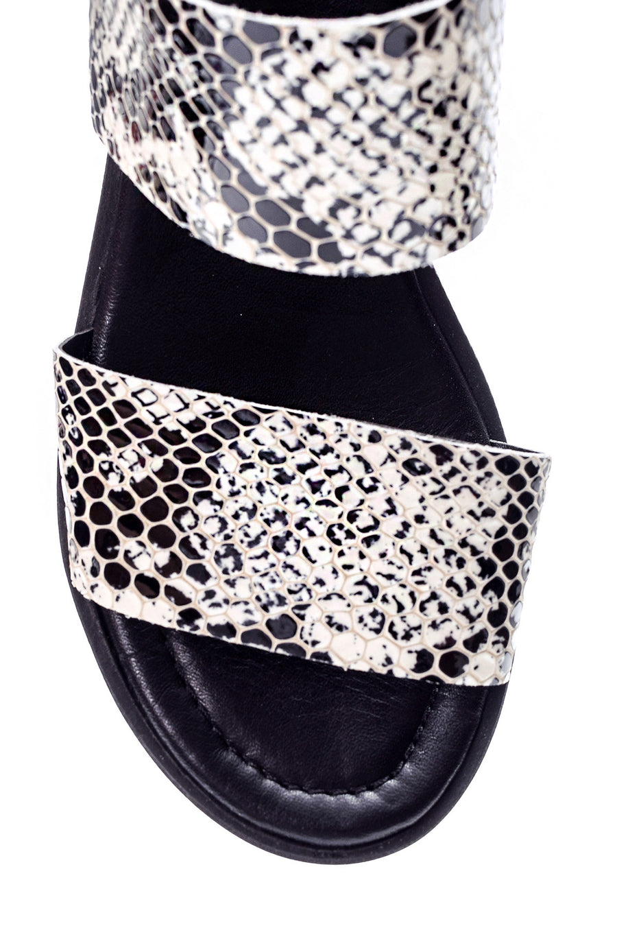 Women's Crocodile Detailed Wedge Heeled Sandals