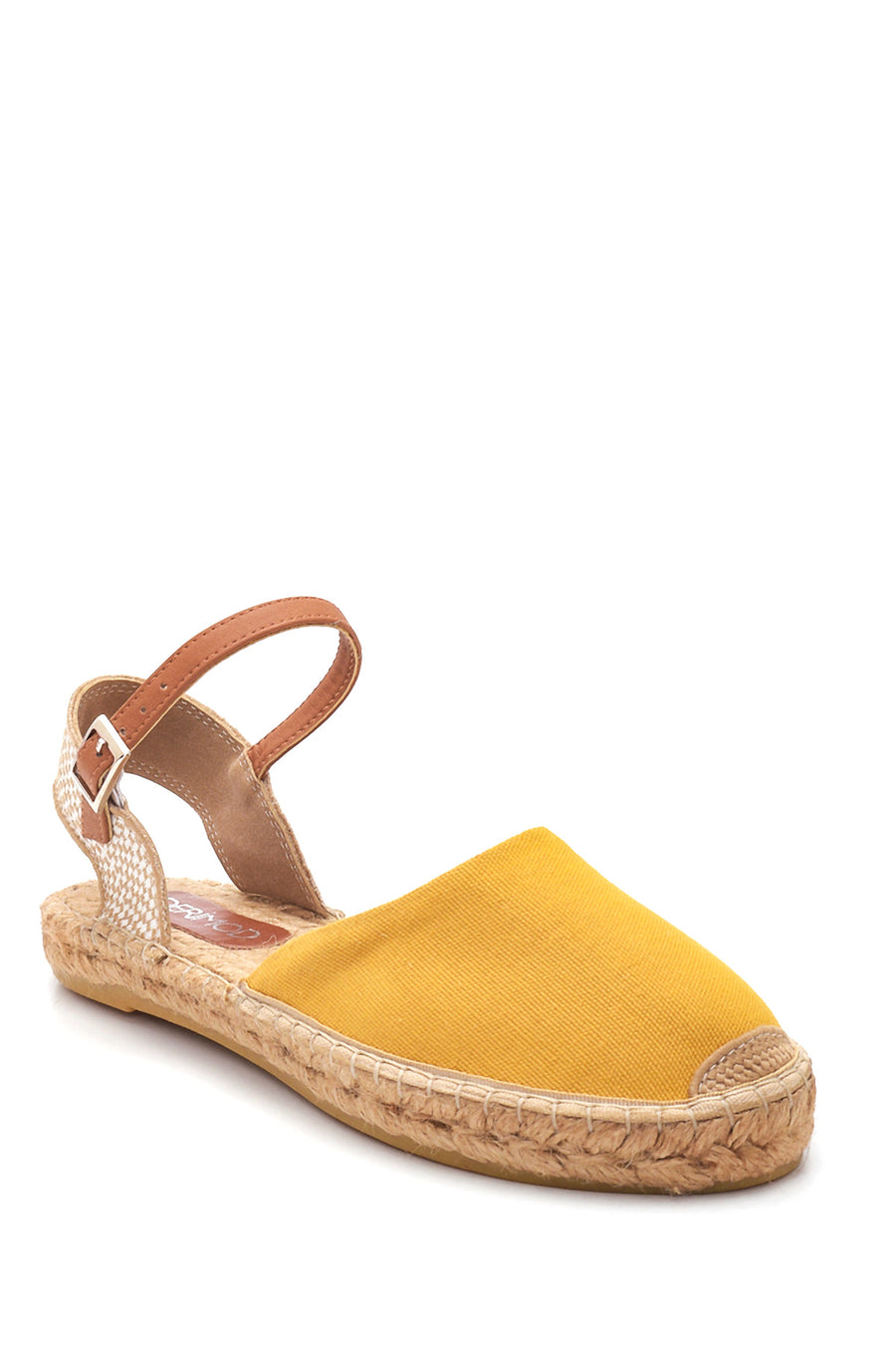 Kadın Sarı Hasır Taban Espadril Sandalet
