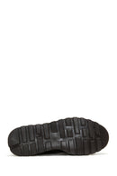 Men's Green Leather Printed Sneaker | Derimod