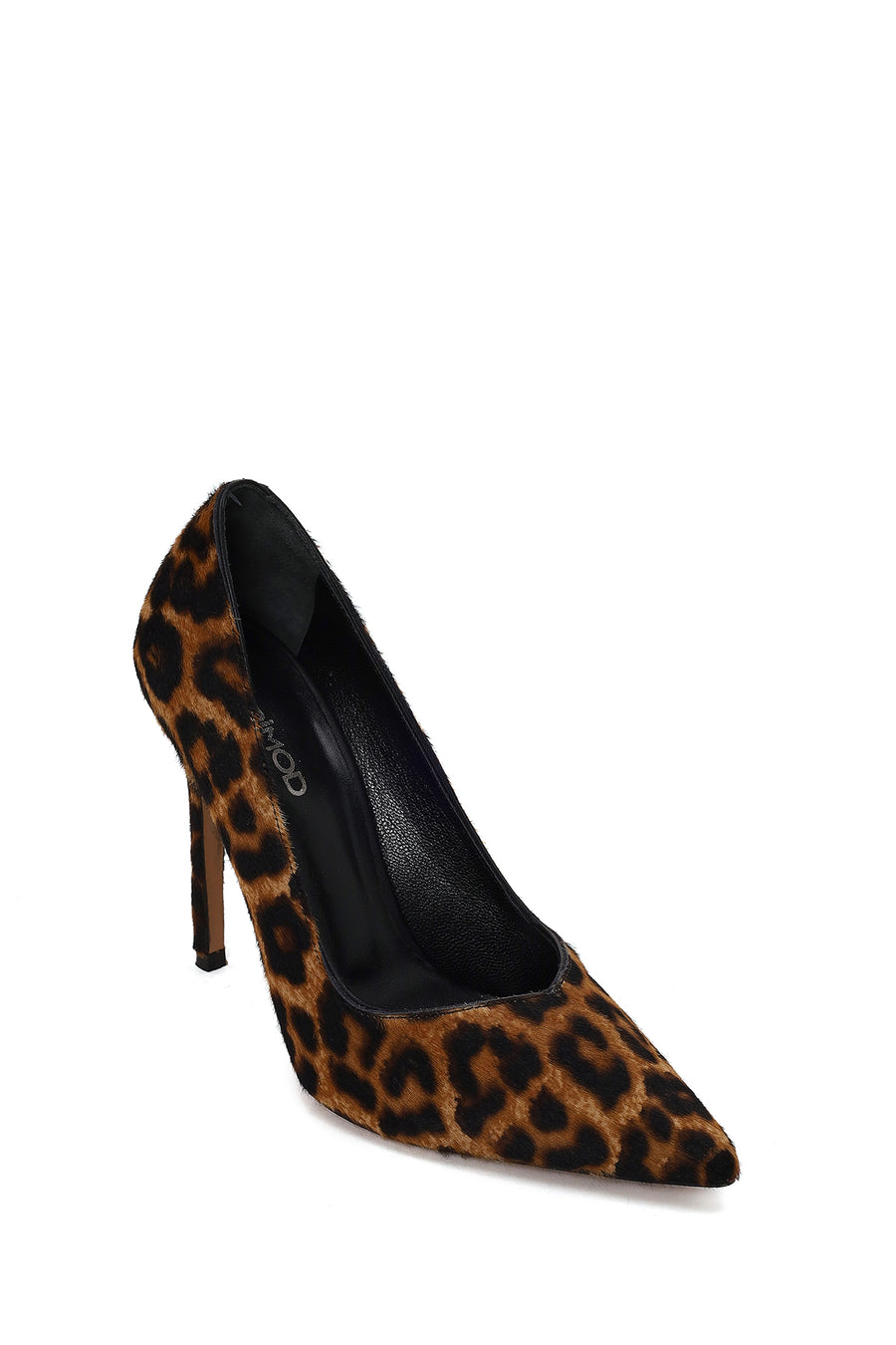 Kadın Leopar Yüksek İnce Topuklu Deri Stiletto