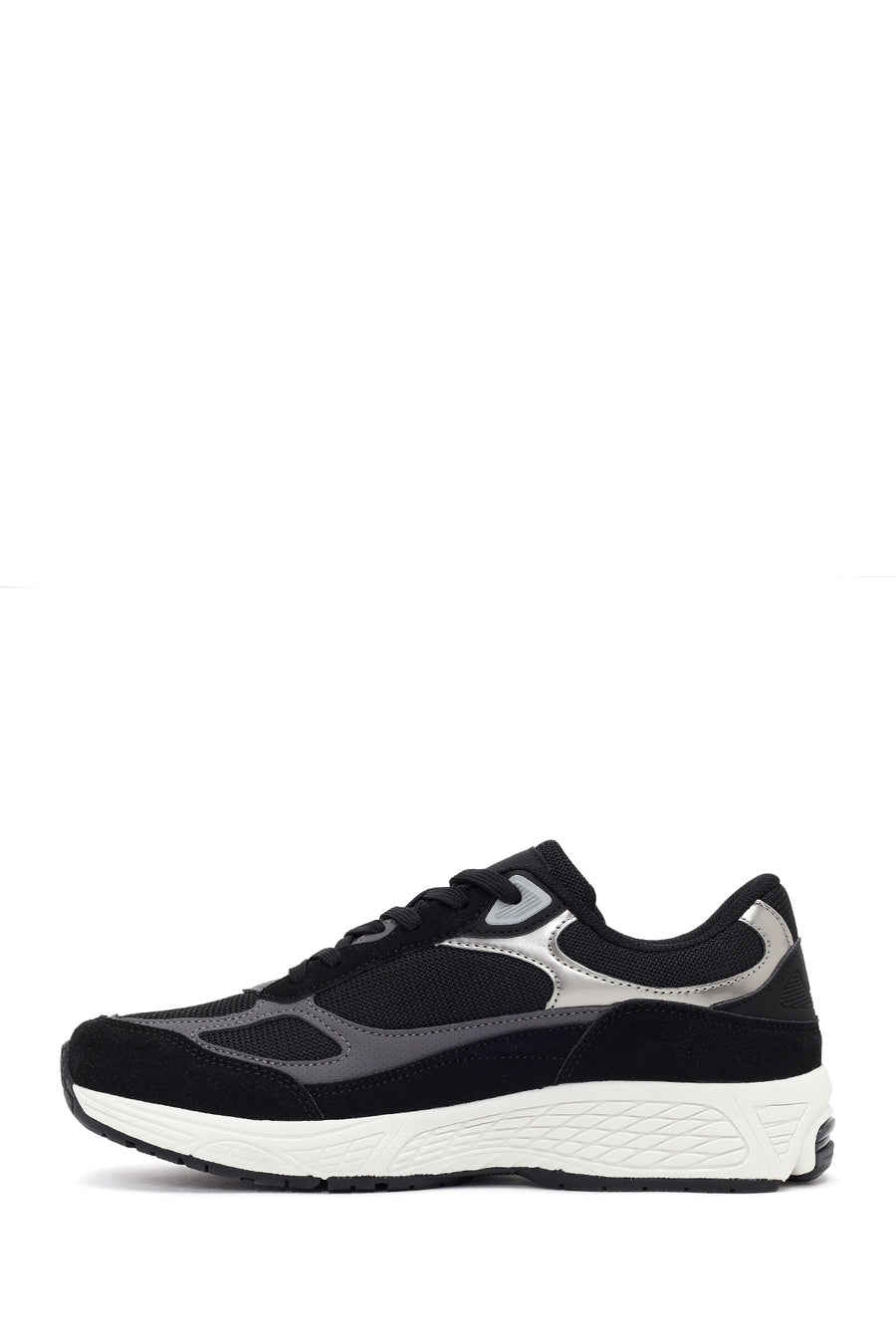 Erkek Siyah Kalın Tabanlı Bağcıklı Sneaker