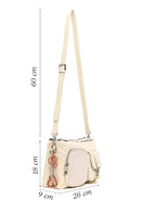 Woman Cream Long-Strap Fabric Crossbody Bag | Derimod