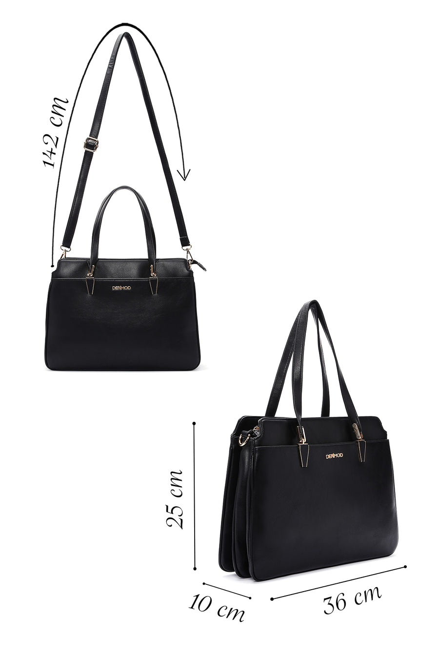 Women's Black Long Strap Classic Handbag
