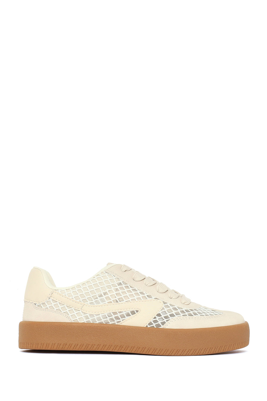 Kadın Bej Bağcıklı Kumaş Sneaker 26PFD43016F | Derimod