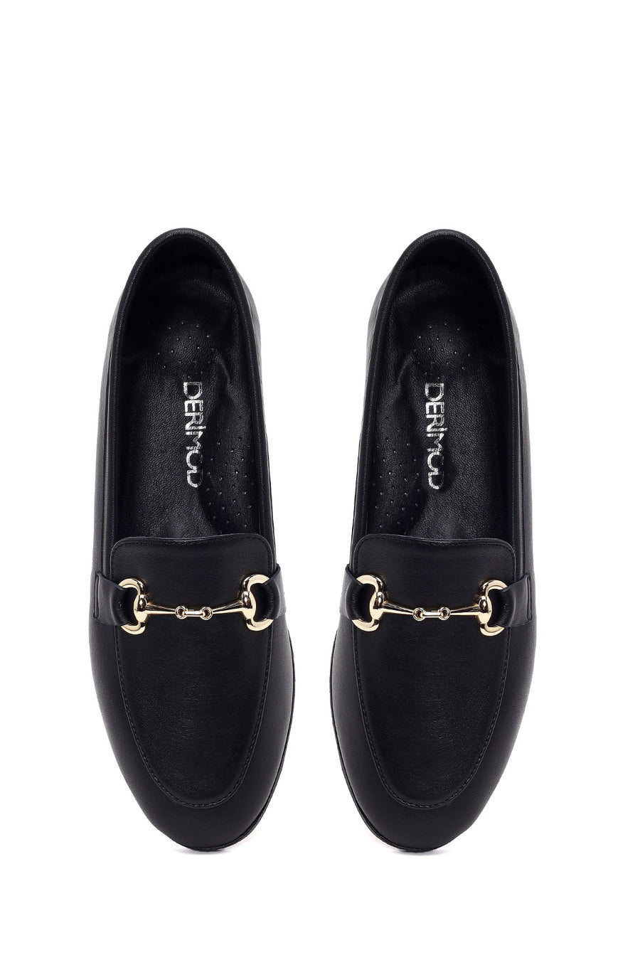 Woman Black Buckled Leather Classic Loafer