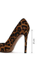 Kadın Leopar Yüksek İnce Topuklu Deri Stiletto | Derimod