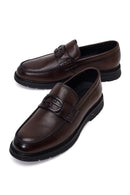 Erkek Kahverengi Tokalı Deri Casual Loafer | Derimod
