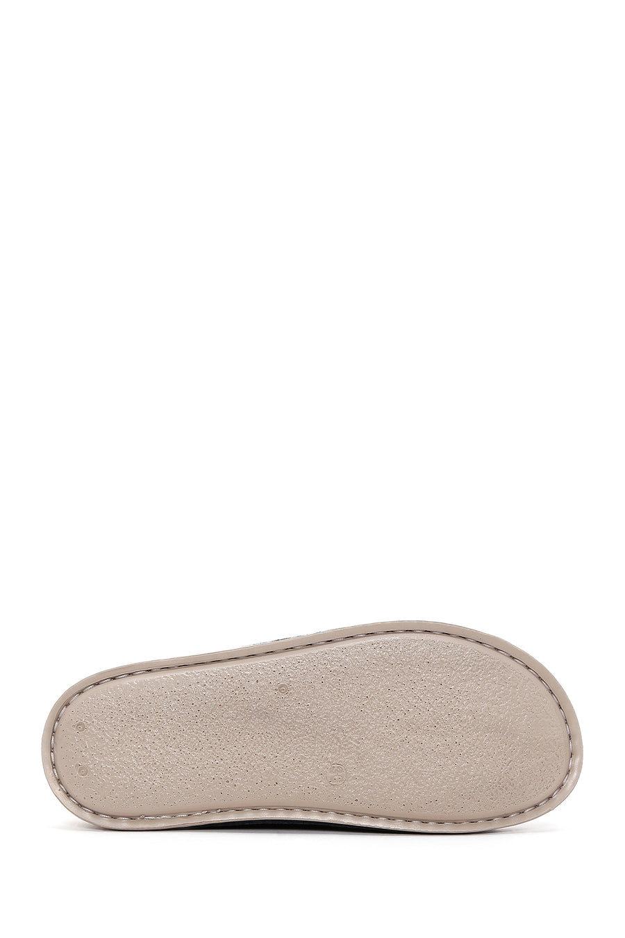 Women's Black Leather Buckle Comfort Slippers