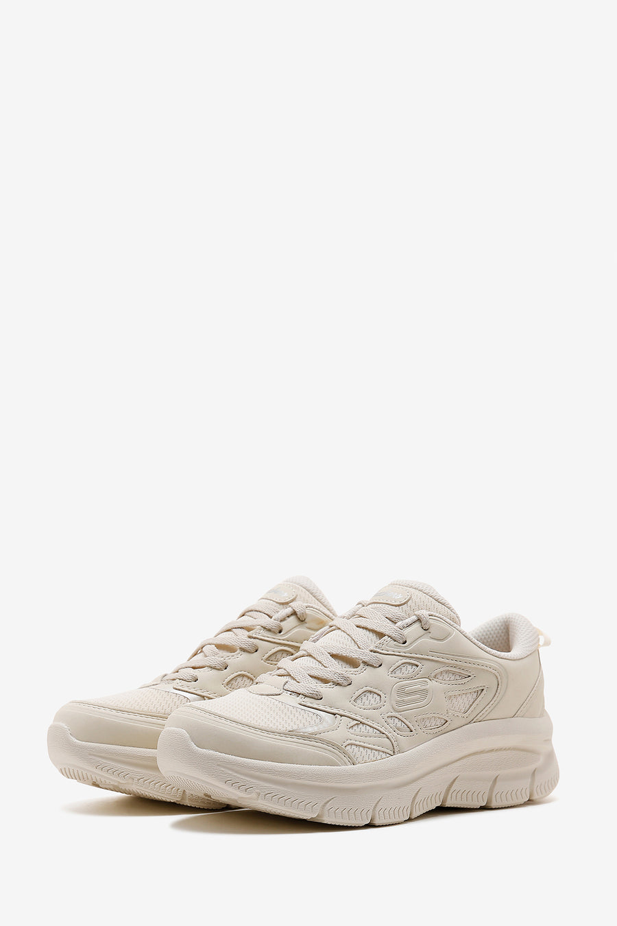 Skechers Women's White Modern D'lux Lace-up Sneaker