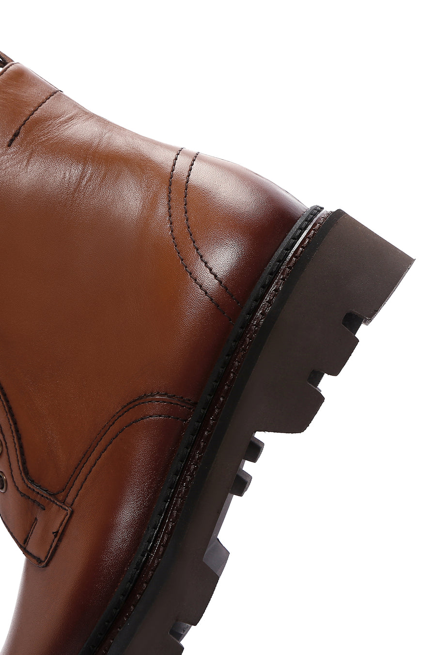 Men's Tan Leather Zippered Casual Boots