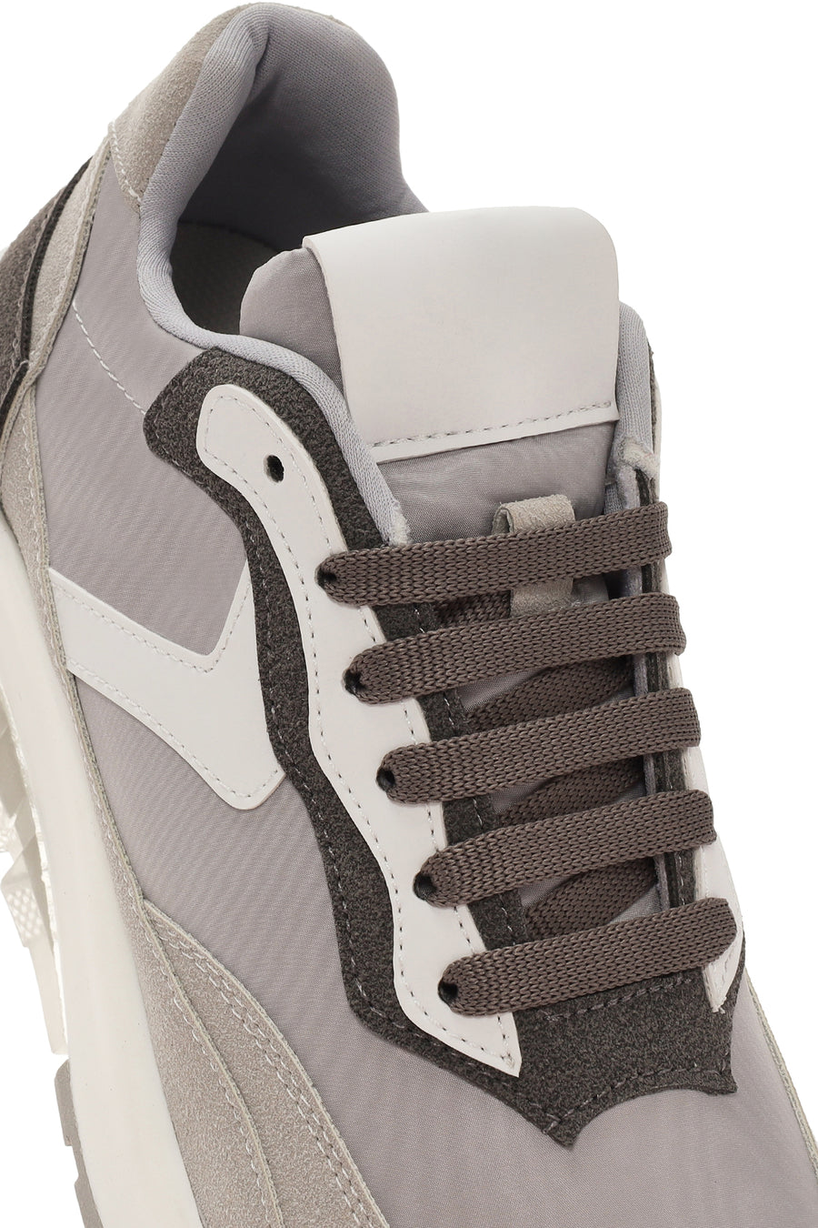 Women's Gray Lace-up Thick-Sole Sports Sneaker