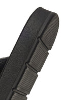 Woman Black Back-Buckled Rhinestone Sandals | Derimod