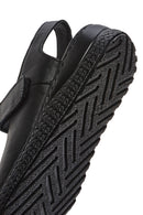 Women's Black Ankle Strap Chunky Sole Leather Comfort Sandals | Derimod