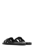 Women's Black Stone Slippers | Derimod