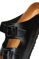 Men's Leather Double Buckle Slippers | Derimod