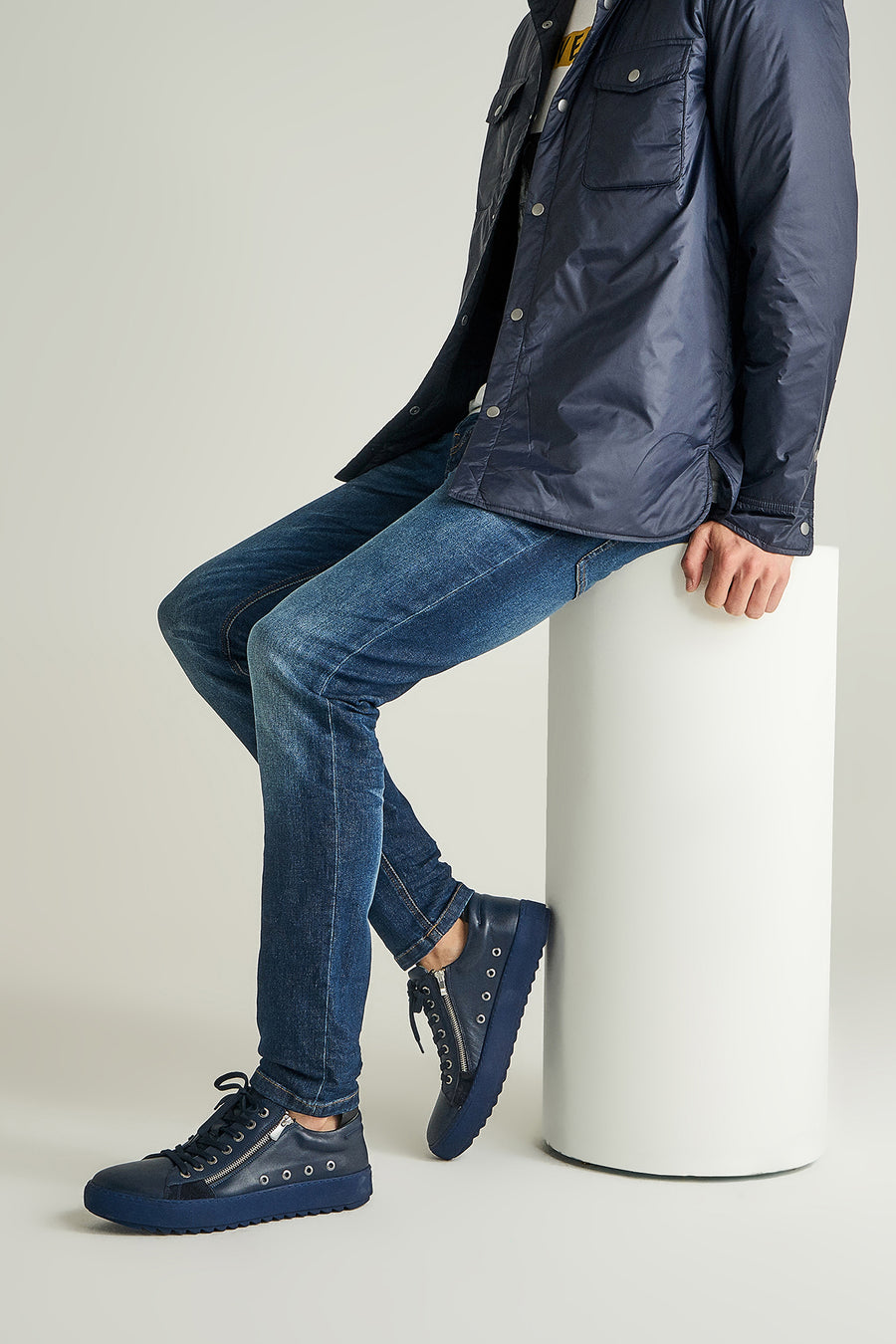 Men's Leather Shoes with Zipper Detail