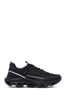 Erkek Siyah Bağcıklı Kalın Tabanlı Kumaş Sneaker | Derimod